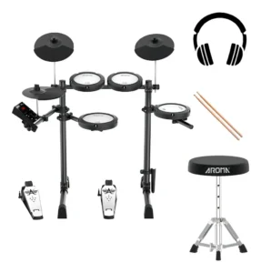 Bateria Eletrônica Portátil Aroma TDX-18 10 Peças Tocáveis Bluetooth USB Preta — Análises Tech